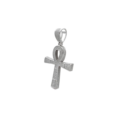 Iced-out Ankh Pendant (Silver) Lucky Diamond New York