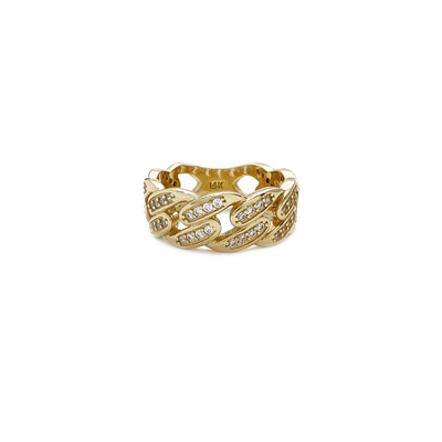 Iced Out Open Cuban Ring (14K) Lucky Diamond New York