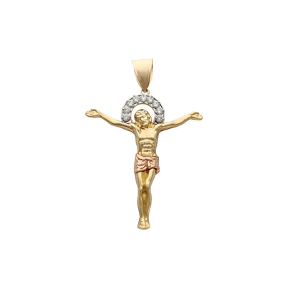 Halo Crucified Jesus Pendant (14K) Lucky Diamond New York
