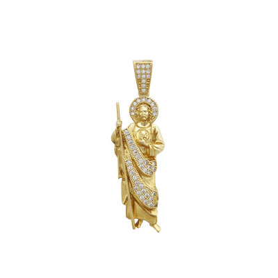 Saint Jude Pendant (Stoneset Robe and Halo) (14K) Lucky Diamond New York