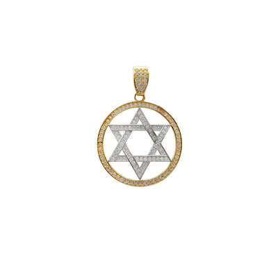 Medium Size Icy Star of David Medallion Pendant (14K) Lucky Diamond New York