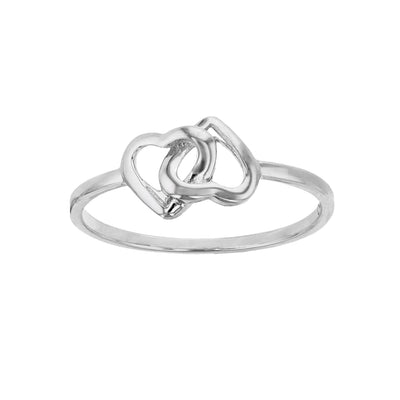 Interlocking Hearts Ring (Silver) Lucky Diamond New York