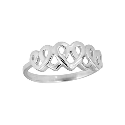 Interlocking Hearts Ring (Silver) Lucky Diamond New York