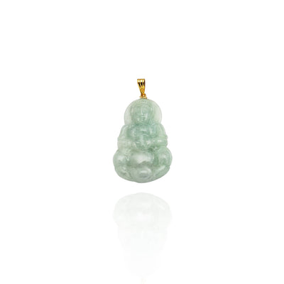Jade Guan Yin Pendant (14K) New York Lucky Diamond