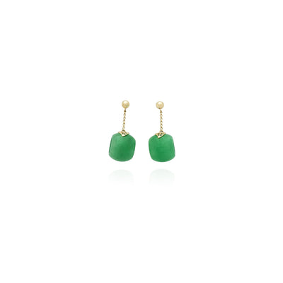 Jade Ring Earrings (14K) New York Lucky Diamond