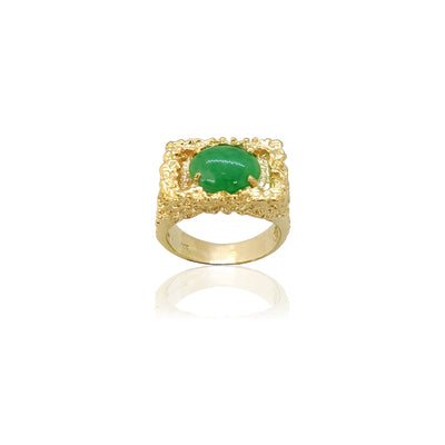 Jade Signet Nugget Ring (14K) Lucky Diamond New York