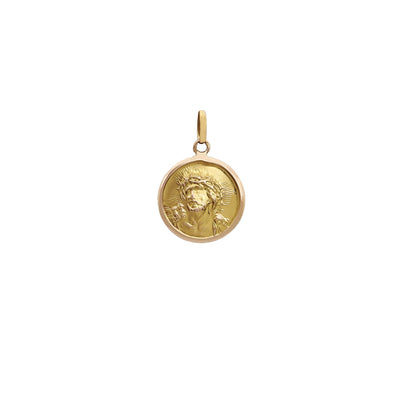 Jesus Head Round Medallion Pendant (14K)  Lucky Diamond New York