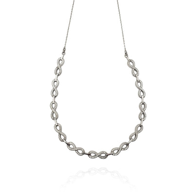 Joint Infinity CZ Necklace (Silver) New York Lucky Diamond