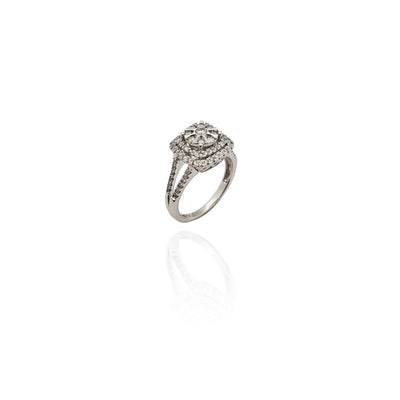 King Cushion Wedding Ring (14K) New York Lucky Diamond