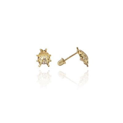 Ladybug CZ Earrings (14K) New York Lucky Diamond