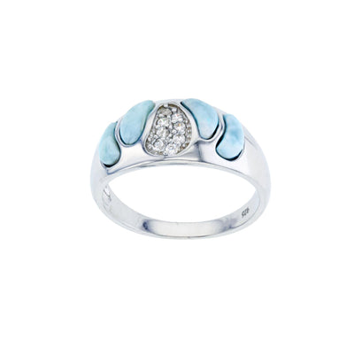 Larimar Stone-Set Ring (Silver) Lucky Diamond New York