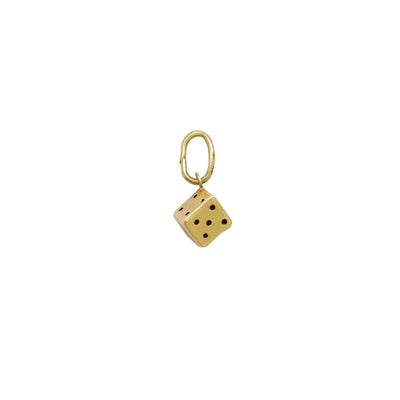 Lightweight Miniature Dice Pendant (14K) Lucky Diamond New York
