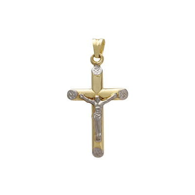 Lightweight Two-Tone Crucifix Pendant (14K) Lucky Diamond New York