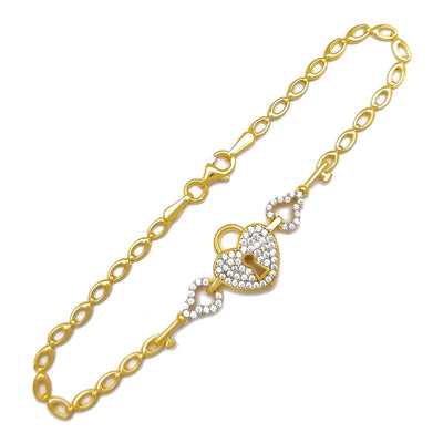 Love Lock & Key Bracelet (14K) Lucky Diamond New York