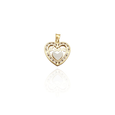 Love Double Heart CZ Pendant (14K) New York Lucky Diamond