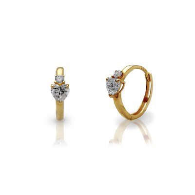 Love Point Huggie Earrings (14K) Lucky Diamond New York