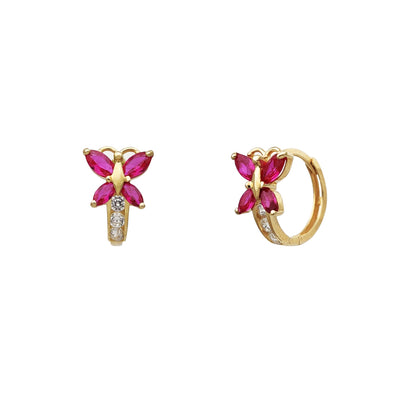 Marquise Butterfly Huggie Earrings (14K) Lucky Diamond New York