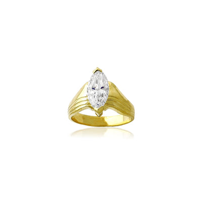 Marquise Curved Ring (14K) Lucky Diamond New York