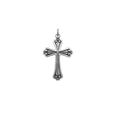Matte Antique-Finish Cross Pendant (Silver) Lucky Diamond New York