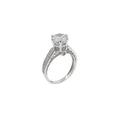 Micropave Queen Crown Setting Engagement Ring (14K) Lucky Diamond New York