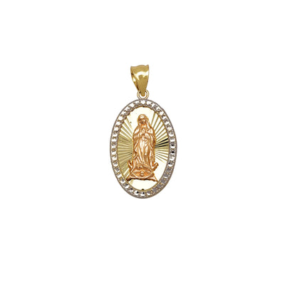 Migrained Oval Virgin Mary Pendant (14K) Lucky Diamond New York