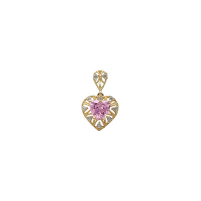 Milgrained Heart Stone Pendant (14K) Lucky Diamond New York
