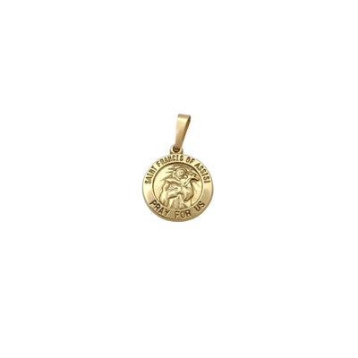 Miniature Saint Francis of ASSISI Medallion Pendant (14K) Lucky Diamond New York