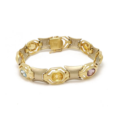 Infinity Gemstones Bracelet (14K) Yellow Gold