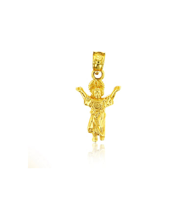 Yellow Gold "Yo Reinare" Pendant (14K) - Lucky Diamond