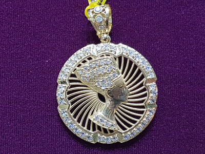 Iced-Out Nefertiti Medallion Pendant 10K - Lucky Diamond 恆福珠寶金行 New York City 169 Canal Street 10013 Jewelry store Playboi Charlie Chinatown @luckydiamondny 2124311180