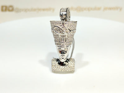 Iced-Out Nefertiti Pendant Silver - Lucky Diamond