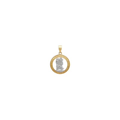 Outline Saint Christopher Medallion Pendant (14K) Lucky Diamond New York