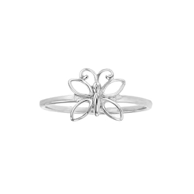 Outlined Butterfly Ring (Silver) Lucky Diamond New York
