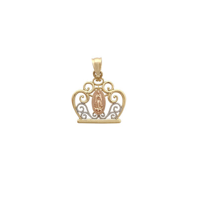 Outlined Milgrain Framed Virgin Mary Pendant (14K) Lucky Diamond New York