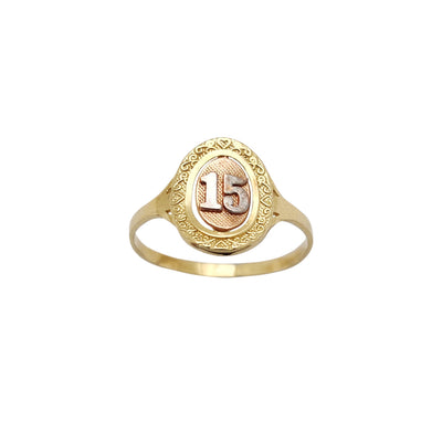 Oval Framed 15 Quinceañera Ring (14K) Lucky Diamond New York