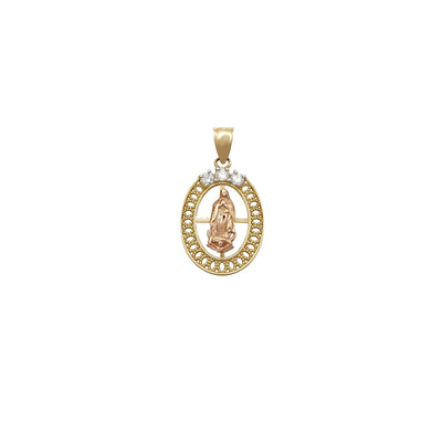 Oval Milgrain Virgin Mary Pendant (14K) Lucky Diamond New York