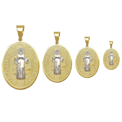 Oval Saint Benedict Medallion Pendant (14K) Lucky Diamond New York