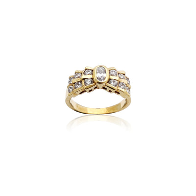 Oval Bowtie Ribbon CZ Ring (14K) Lucky Diamond New York