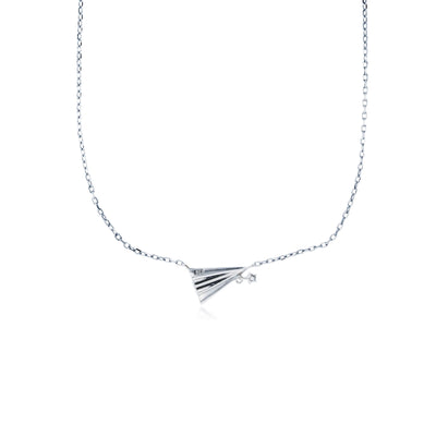 Paper Plane Necklace (Silver) - Lucky Diamond