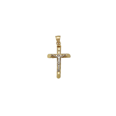 Patterned Tube Crucifix Pendant (14K) Lucky Diamond New York