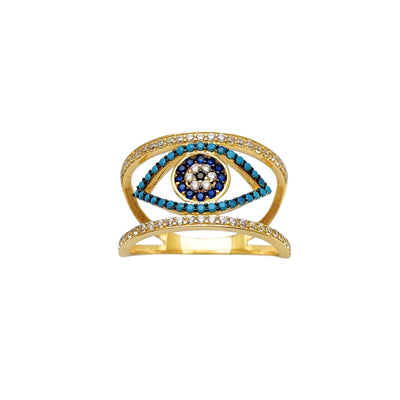 Pave Blue Evil Eye Ring (14K) Lucky Diamond New York