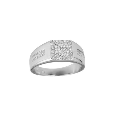 Pave Cushion Shaped Men's Ring (Silver) Lucky Diamond New York