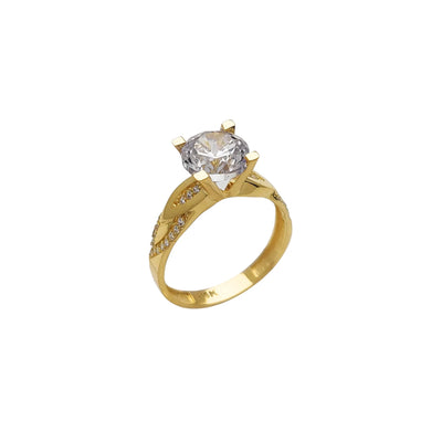 Pave Engagement Ring (14K) Lucky Diamond New York