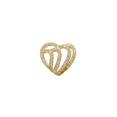 Pave Heart Outlined Pendant (14K) Lucky Diamond New York