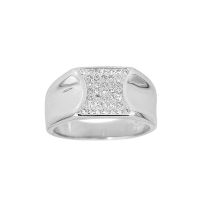 Pave Matte Finish Men's Ring (Silver) Lucky Diamond New York