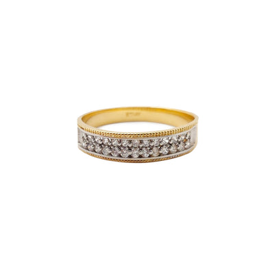 Pave Milgrain Wedding Band Ring (14K) Lucky Diamond New York