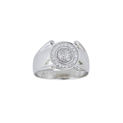 Pave Round Men's Ring (Silver) Lucky Diamond New York