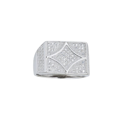 Pave Star Square Men's Ring (Silver) Lucky Diamond New York