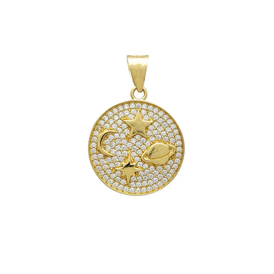 Pave Starry Medallion Pendant (14K) Lucky Diamond New York