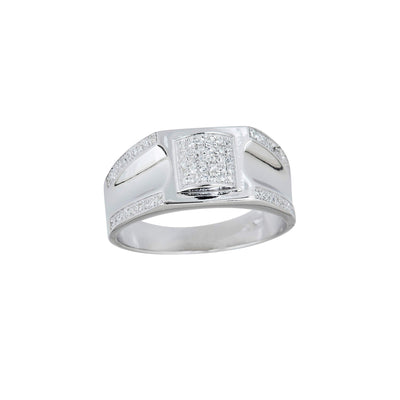 Pave Stone-Setting Men's Ring (Silver) Lucky Diamond New York